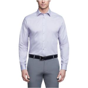 imageCalvin Klein Mens Dress Shirt Slim Fit Non Iron Herringbone Spread CollarLilac Mist