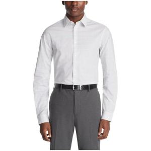 imageCalvin Klein Mens Dress Shirt Slim Fit Non Iron Herringbone Spread CollarMulti Pink