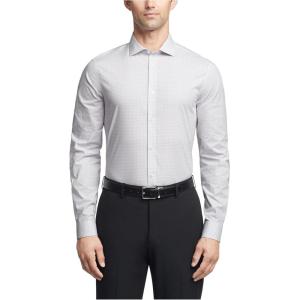 imageCalvin Klein Mens Dress Shirt Slim Fit Non Iron Herringbone Spread CollarPurple