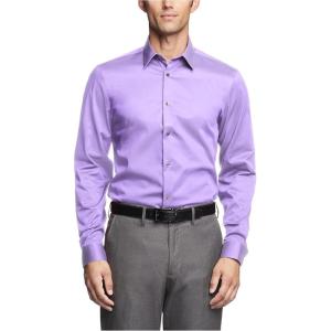 imageCalvin Klein Mens Dress Shirt Slim Fit Non Iron Herringbone Spread CollarPurple Dusk