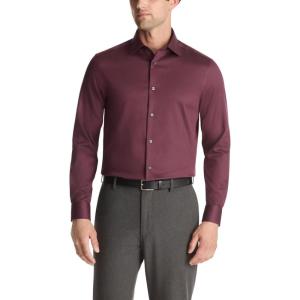 imageCalvin Klein Mens Dress Shirt Slim Fit Non Iron Stretch SolidBordeaux