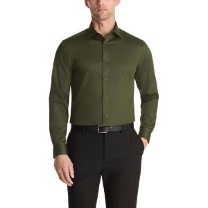 imageCalvin Klein Mens Dress Shirt Slim Fit Non Iron Stretch SolidForest