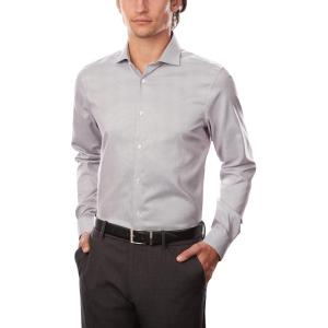 imageCalvin Klein Mens Dress Shirt Slim Fit Non Iron Stretch SolidSmokey Grey