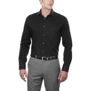 imageCalvin Klein Mens Dress Shirt Slim Fit NonIron HerringboneBlack