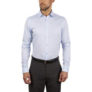 imageCalvin Klein Mens Dress Shirt Slim Fit NonIron HerringboneBlue