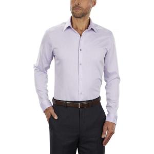 imageCalvin Klein Mens Dress Shirt Slim Fit NonIron HerringboneLilac