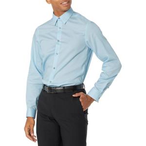 imageCalvin Klein Mens Dress Shirt Slim Fit NonIron HerringboneSky Blue