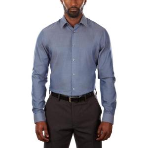 imageCalvin Klein Mens Dress Shirt Slim Fit NonIron HerringboneStream