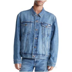 imageCalvin Klein Mens Essential Denim Trucker JacketTinted Ck Stone
