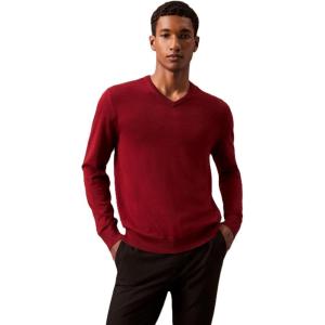 imageCalvin Klein Mens Extra Fine Merino Wool Blend VNeck SweaterSyrah