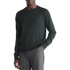 imageCalvin Klein Mens Extra Fine Merino Wool SweaterPine Heather