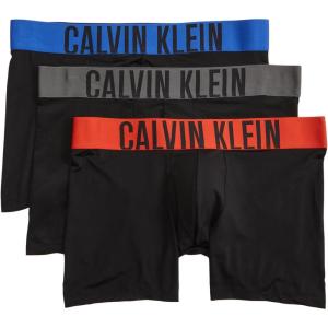 imageCalvin Klein Mens Intense Power 3Pack Boxer BriefBlack BodiesDazzling BlueGrey SkyCherry Kiss