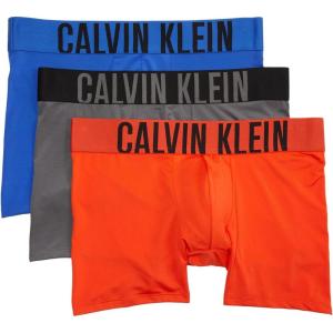 imageCalvin Klein Mens Intense Power 3Pack Boxer BriefDazzling BlueGrey SkyCherry Kiss