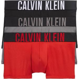 imageCalvin Klein Mens Intense Power 3Pack Low Rise TrunkBlack  Grey Sky  Pomeian Red