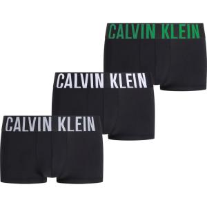 imageCalvin Klein Mens Intense Power 3Pack Low Rise TrunkBlack Bodies W Misty Grey  White  Blossom Green Logos