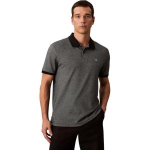 imageCalvin Klein Mens Jacquard Refined PoloBlack Beauty