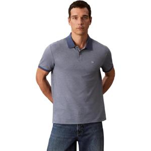 imageCalvin Klein Mens Jacquard Refined PoloCrayon Blue