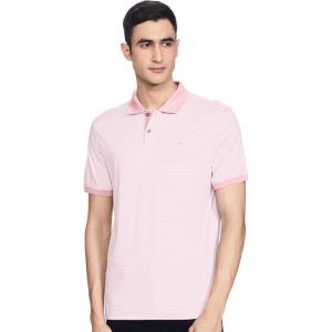imageCalvin Klein Mens Jacquard Refined PoloPlush Pink Stripe