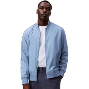 imageCalvin Klein Mens Matte Logo Zip Bomber Jacket Faded Denim