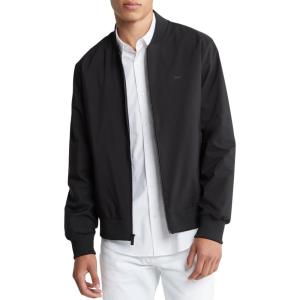 imageCalvin Klein Mens Matte Logo Zip Bomber JacketBlack Beauty