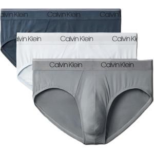 imageCalvin Klein Mens Micro Stretch 3Pack BriefHemisphere Blue  Plein Air  Convoy
