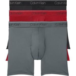 imageCalvin Klein Mens Micro Stretch 3pack Boxer BriefBlack  Red  Convoy