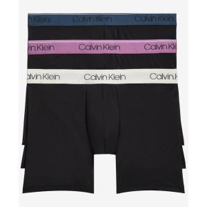 imageCalvin Klein Mens Micro Stretch 3pack Boxer BriefBlack Bodies W Ameythyst  Silver Birch  Midnight