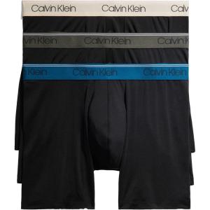 imageCalvin Klein Mens Micro Stretch 3pack Boxer BriefBlack Bodies W Olive  Tapioca  Legion Blue Wbs