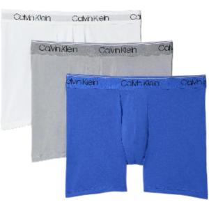 imageCalvin Klein Mens Micro Stretch 3pack Boxer BriefBlano De Blano  Dazzling Blue  Griffin