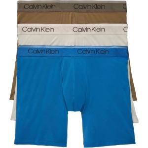 imageCalvin Klein Mens Micro Stretch 3pack Boxer BriefPolaris Blue  Aspen  Dove