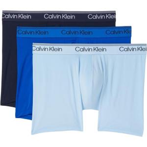 imageCalvin Klein Mens Micro Stretch 3pack Boxer BriefShorelineRoyaltyBlue Bell