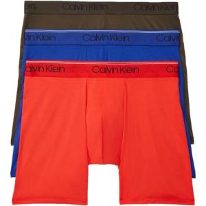 imageCalvin Klein Mens Micro Stretch 3pack Boxer BriefWork Blue  Process Green  Tuscan Terra Cotta