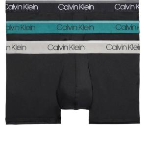 imageCalvin Klein Mens Micro Stretch 3pack Low Rise TrunkBlack Bodies W Black  Ash  Mediterranea Wbs