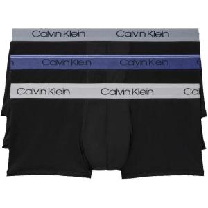 imageCalvin Klein Mens Micro Stretch 3pack Low Rise TrunkBlack Bodies WBayou Blue  Antique Grey  Durango Blue