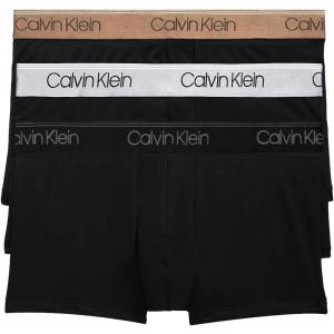 imageCalvin Klein Mens Micro Stretch 3pack Low Rise TrunkBlack W BlackTigers EyeLunar Rock