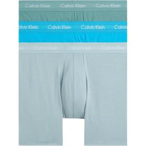 imageCalvin Klein Mens Micro Stretch 3pack Low Rise TrunkBlue Vivid Blue  Arona  Sagebush Green