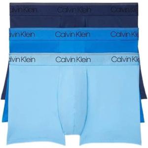 imageCalvin Klein Mens Micro Stretch 3pack Low Rise TrunkNew Navy  Artesian Blue  Blue Paradise
