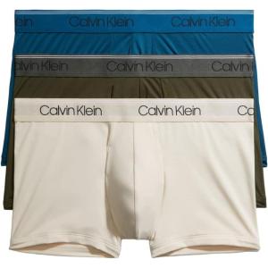 imageCalvin Klein Mens Micro Stretch 3pack Low Rise TrunkOlive  Tapioca  Legion Blue