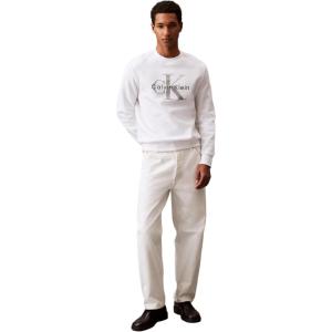 imageCalvin Klein Mens Monogram Logo Crewneck SweatshirtBrilliant White