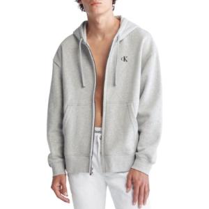imageCalvin Klein Mens Relaxed Fit Archive Logo Fleece Full Zip HoodieHeroic Grey Heather