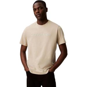 imageCalvin Klein Mens Relaxed Fit CK Logo Crewneck TShirtWhite Pepper