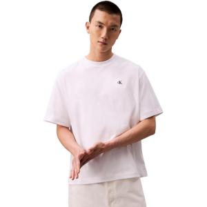 imageCalvin Klein Mens Relaxed Fit Monogram Logo Crewneck TShirtBrilliant White