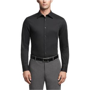 imageCalvin Klein Mens Slim Fit Non Iron Solid Dress Shirt  Amazon ExclusiveBlack
