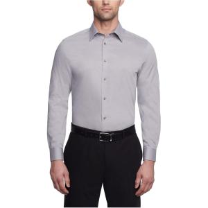 imageCalvin Klein Mens Slim Fit Non Iron Solid Dress Shirt  Amazon ExclusiveCement