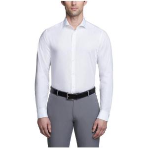 imageCalvin Klein Mens Slim Fit Non Iron Solid French Cuff Dress Shirt  Amazon ExclusiveWhite
