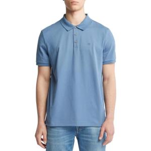 imageCalvin Klein Mens Smooth Cotton Monogram Logo Polo ShirtBlue Horizon