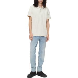 imageCalvin Klein Mens Smooth Cotton Monogram Logo Polo ShirtBone White