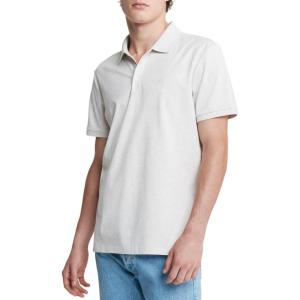 imageCalvin Klein Mens Smooth Cotton Monogram Logo Polo ShirtChalk Heather