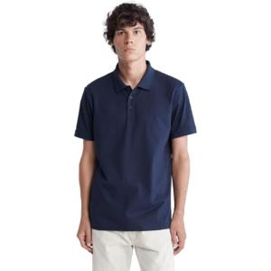 imageCalvin Klein Mens Smooth Cotton Monogram Logo Polo ShirtDark Sapphire