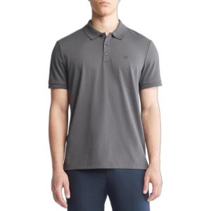 imageCalvin Klein Mens Smooth Cotton Monogram Logo Polo ShirtForged Iron